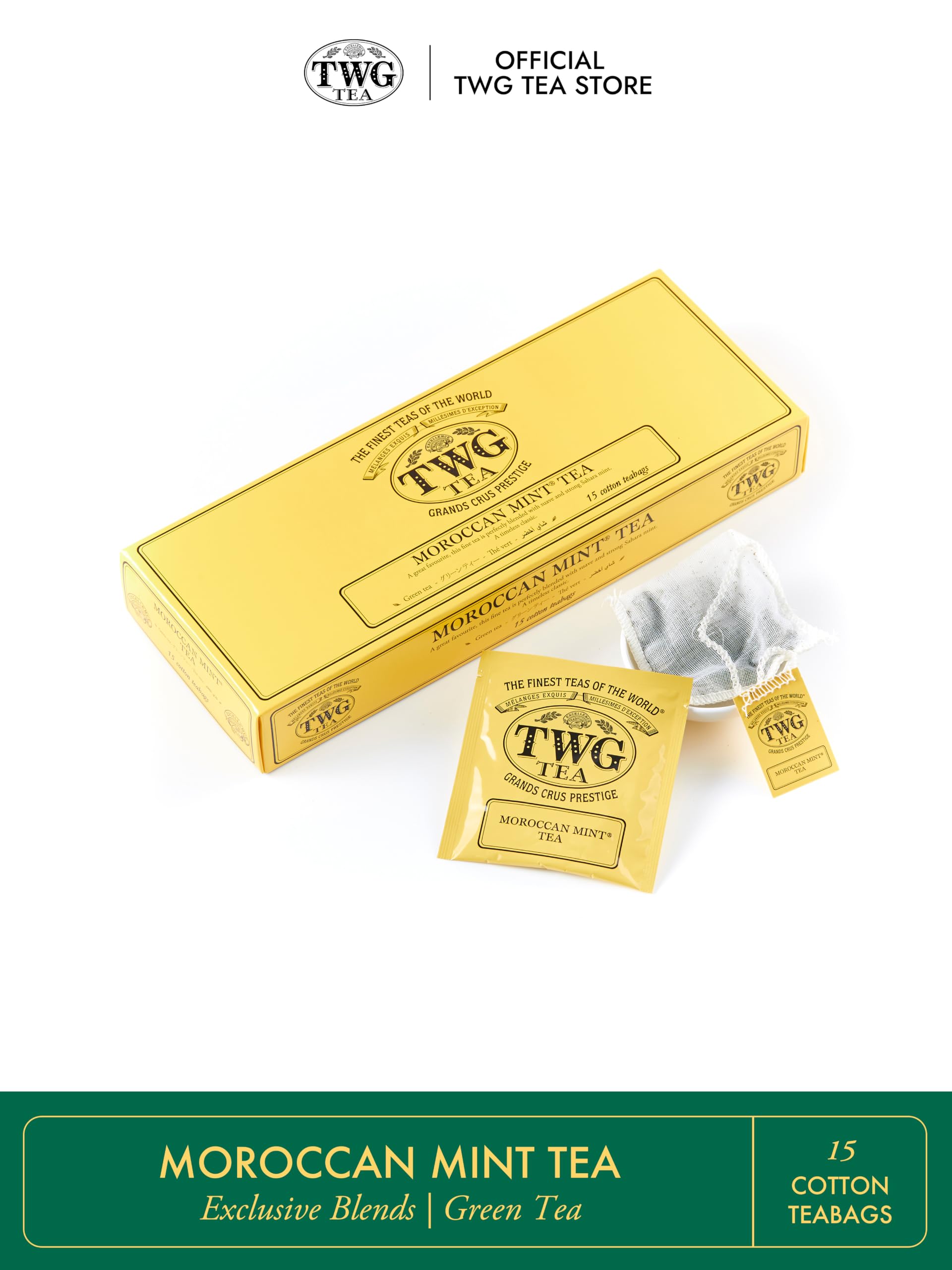 TWG TEAハルムッティー（コットン ティーバッグ）2箱セット Amazon.co.jp: 【TWG Tea】モロカンミントティー (2.5g×15個入り