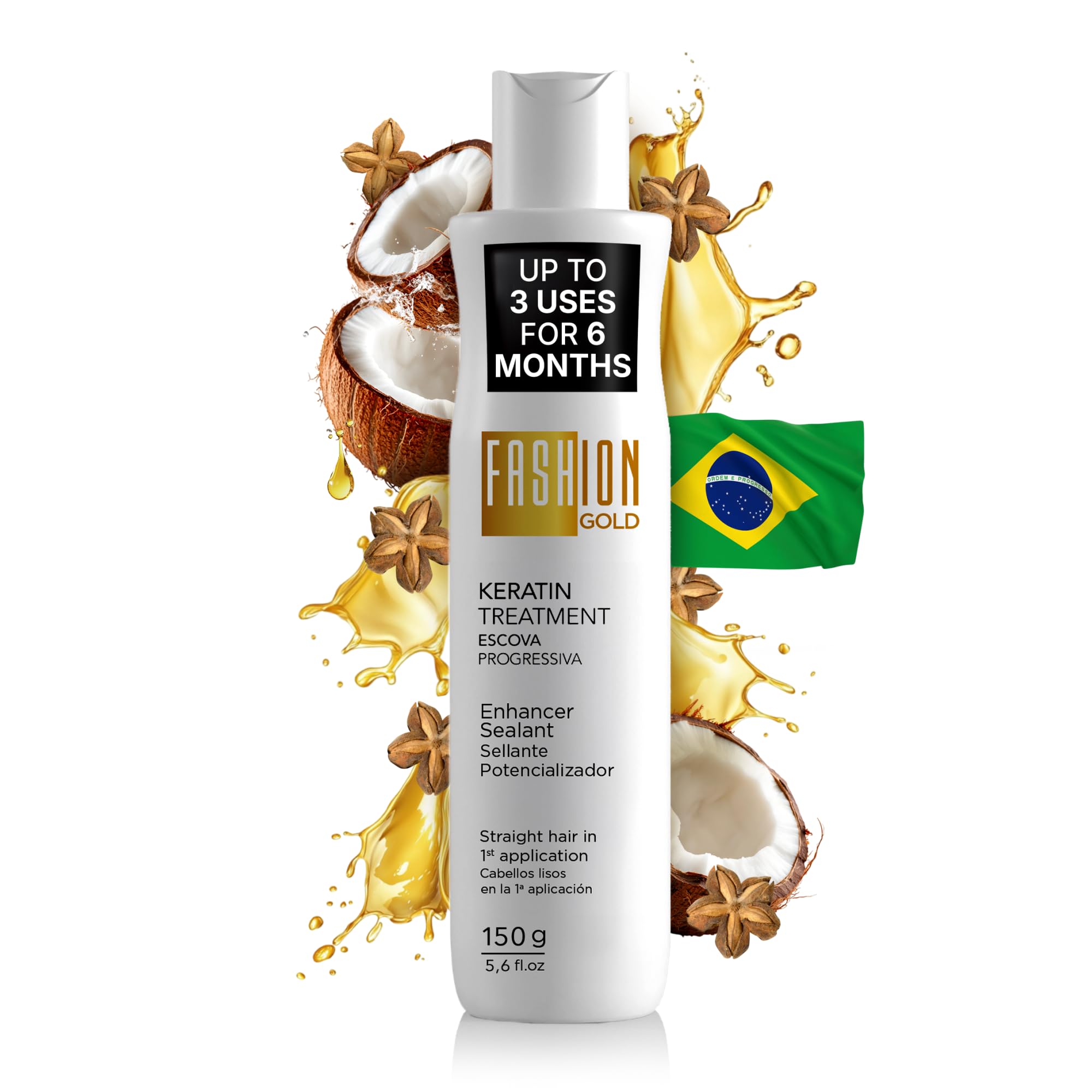 Fashion Gold Progressiva Keratin Hair Treatment for Straightening, 150g