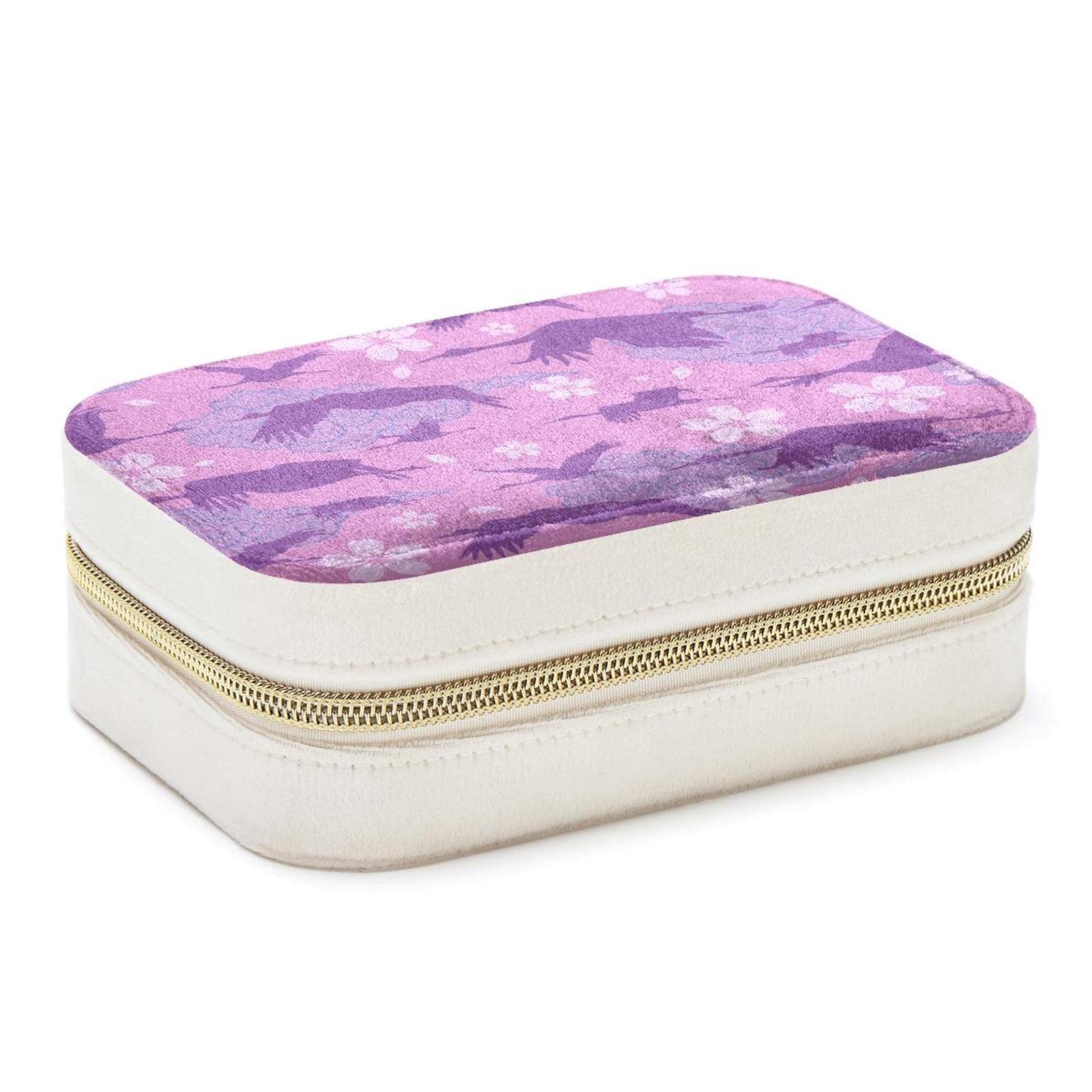 Boîte à bijoux portable Nuages et Sakura avec finitions soignées en velours
