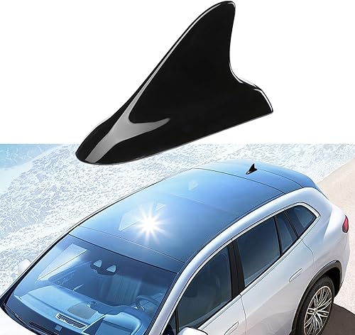 Augeny Antena de aleta de tiburón para automóvil, decoración aérea universal para techo con cinta adhesiva, decoración de antena de techo de señal
