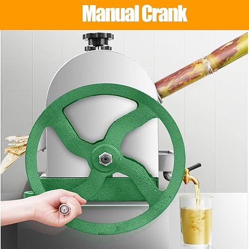 Miniatura 3 de TECHTONGDA Máquina manual de jugo de caña de azúcar, exprimidor de prensa de caña de azúcar de acero inoxidable, extractor comercial de prensa de