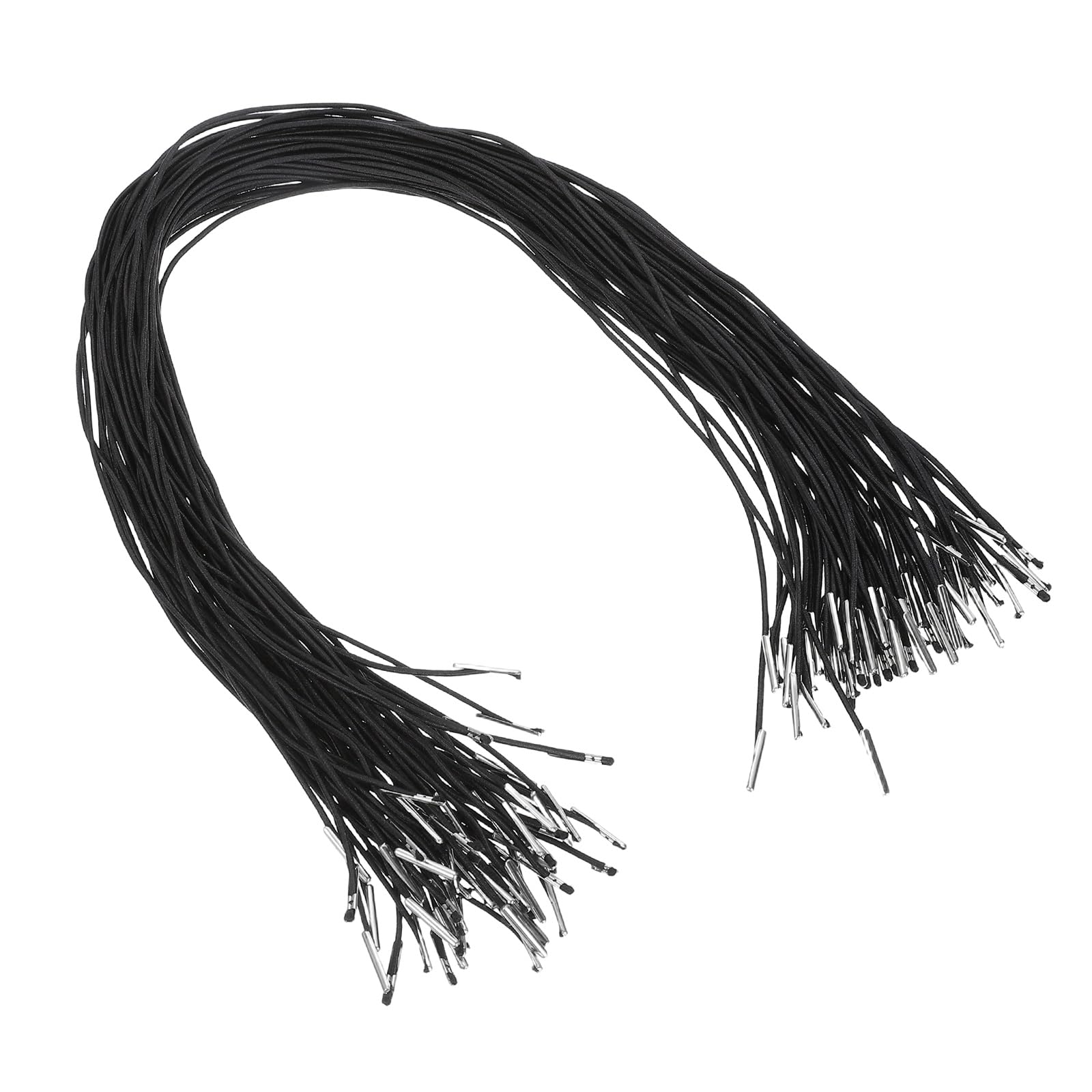 YELARXI Elastic Barbed Cord Loop Band Round String 20in 60Pcs Black