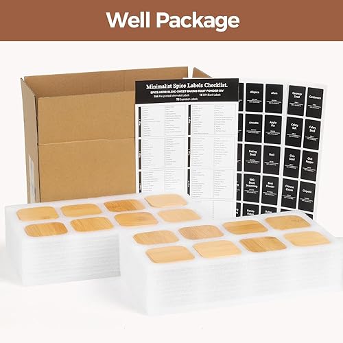 Miniatura 9 de ComSaf Tarros de especias con etiquetas de 4 onzas, paquete de 6 recipientes pequeños para especias, tarros de condimentos de vidrio con tapas,