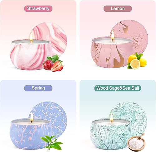 Miniatura 3 de Regalos de velas, velas perfumadas, juego de regalo de Navidad para mujeres, paquete de 4 velas de aromaterapia para el hogar, velas de cera de soja