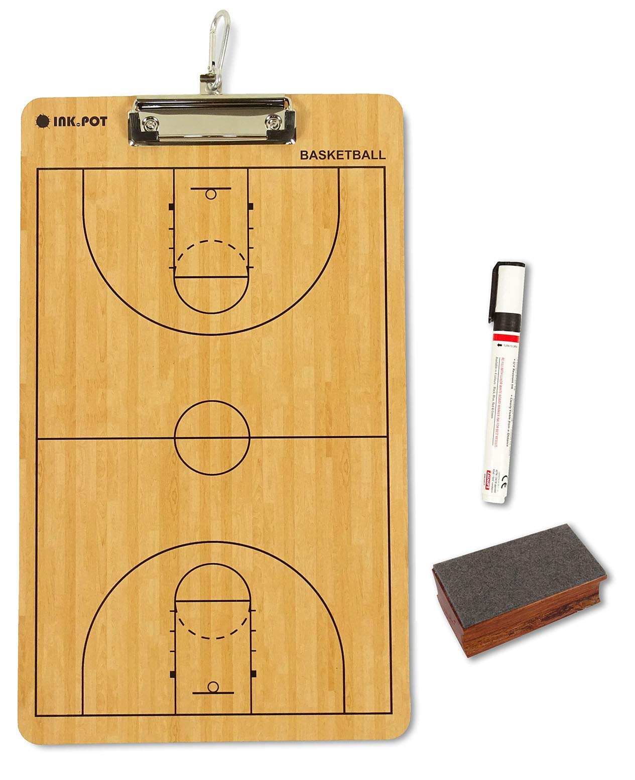 Inkdotpot Coaches Board Dry Erase Double Sided Coaches Clipboard with Marker & Eraser for Soccer,Lacrosse Women,Lacrosse,Base Ball,Ice Hockey,Football,Basketball