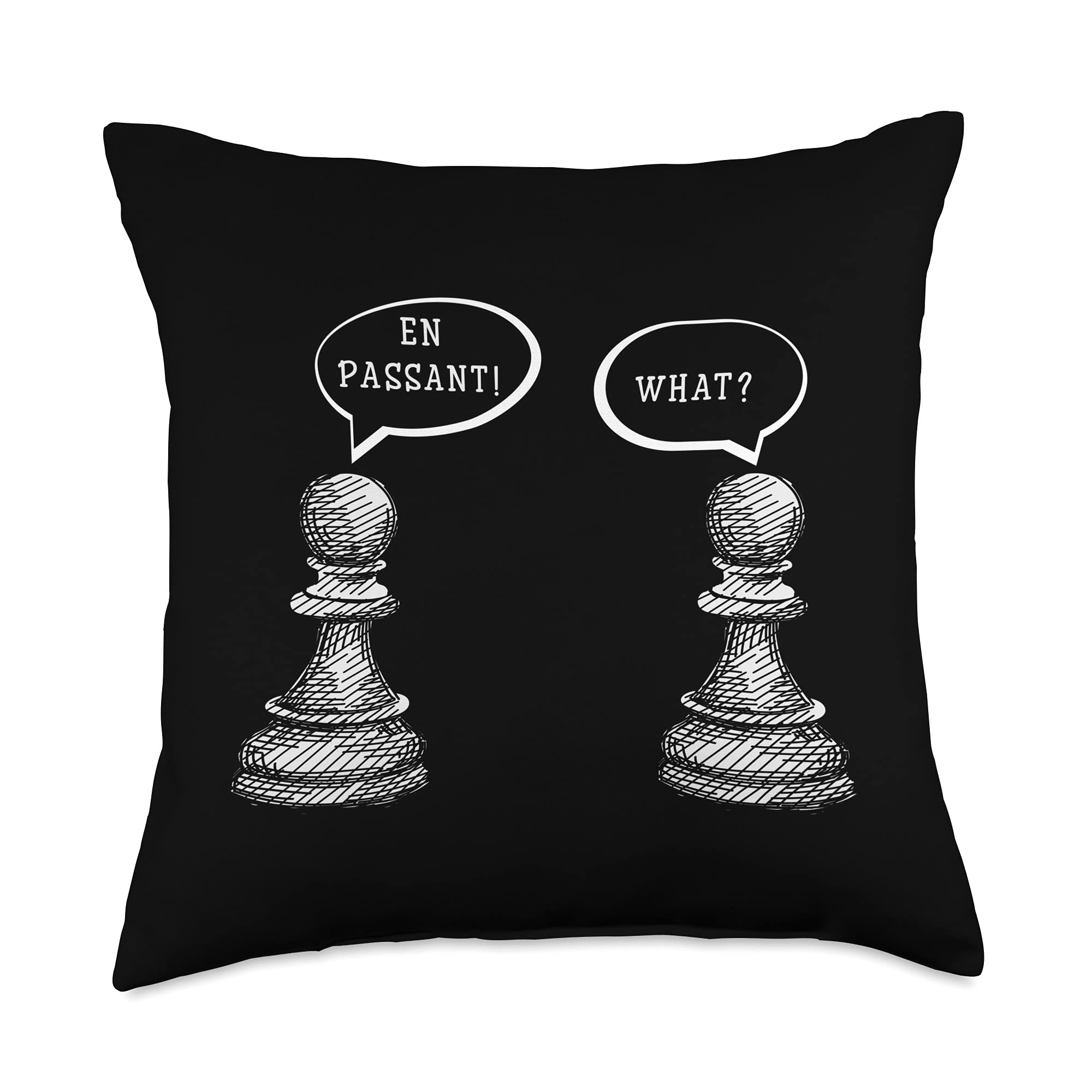 Funny Chess En Passant Pawn Chess Lover Humor Throw Pillow