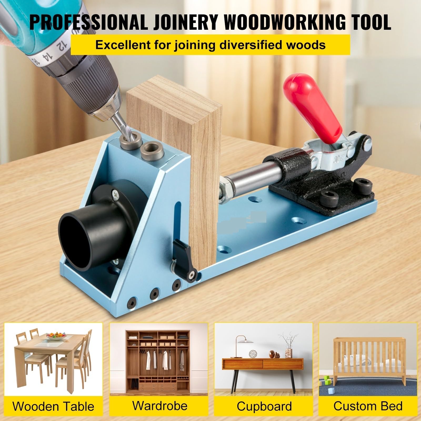 Pocket Hole Jig Kit System M4 ulepszona aluminiowa regulowana stolarka stolarska do obróbki drewna przewodnik wiercenia zestaw narzędzi do rzeźbienia Dla początkujących DIY