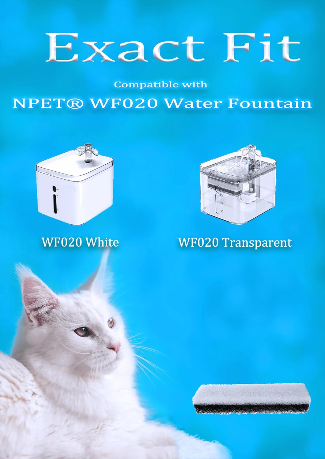 12X Rectangular-Shaped Filters for NPET WF020 Water Fountain