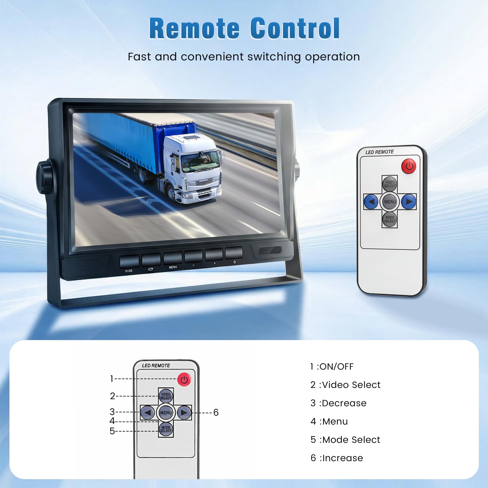 Telecamera retromarcia 7 pollici IP69 impermeabile Visione notturna | Custodia in metallo IP69 impermeabile 7 pollici schermo Installazione semplice, immagine chiara per Camper Furgone Bus