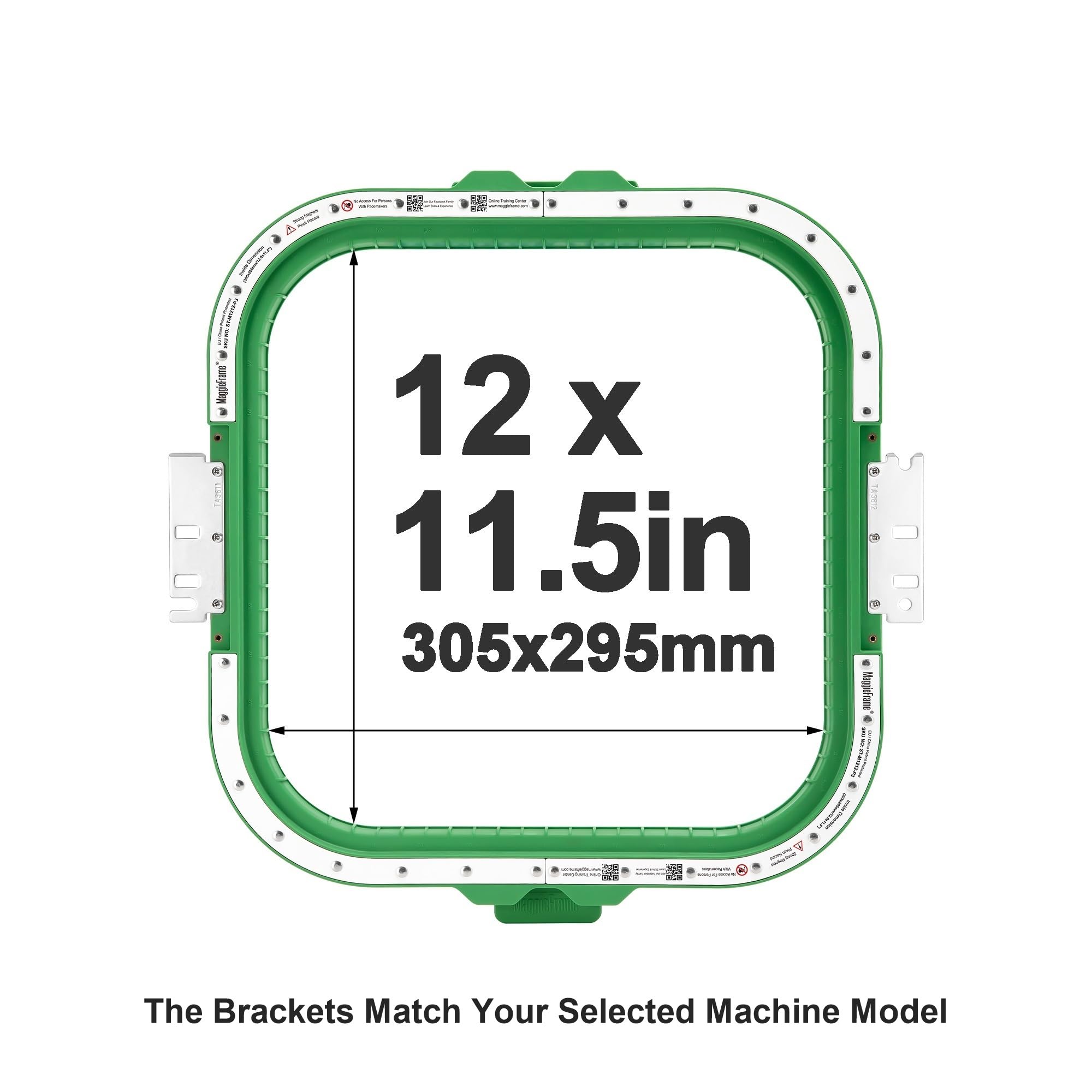 Brewland Bastidor de bordado magnético 305x295mm para Poolin EOV EOM EOX | Compatible con las máquinas Poolin indicadas en el título; 12x11.5inch