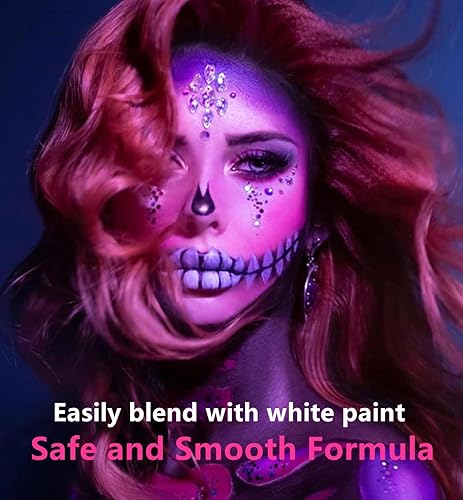 Miniatura 10 de Go Ho Barra de pintura facial azul claro (0.85 onzas), pintura corporal a base de agua, lavable para adultos y niños, varita de maquillaje crema de