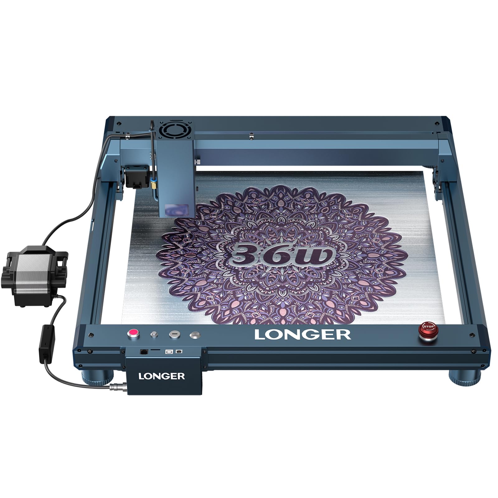 Longer B1 30W Laser Engraver Machine, Laser Cutter with Auto Air Assist, High Speed 600mm/s, Laser Engraving Tool for Wood and Metal, Paper, Acrylic, Glass, Leather, Working Area 17.72x17.32" Recycled Claim Standard Blended