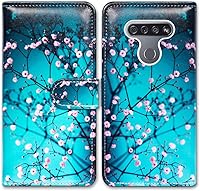 Vista 22 de Funda para LG K51, LG Reflect (LM-K500), diseño de colibrí en flores, de piel, con ranura para tarjetas, soporte para LG K51/LG Q51