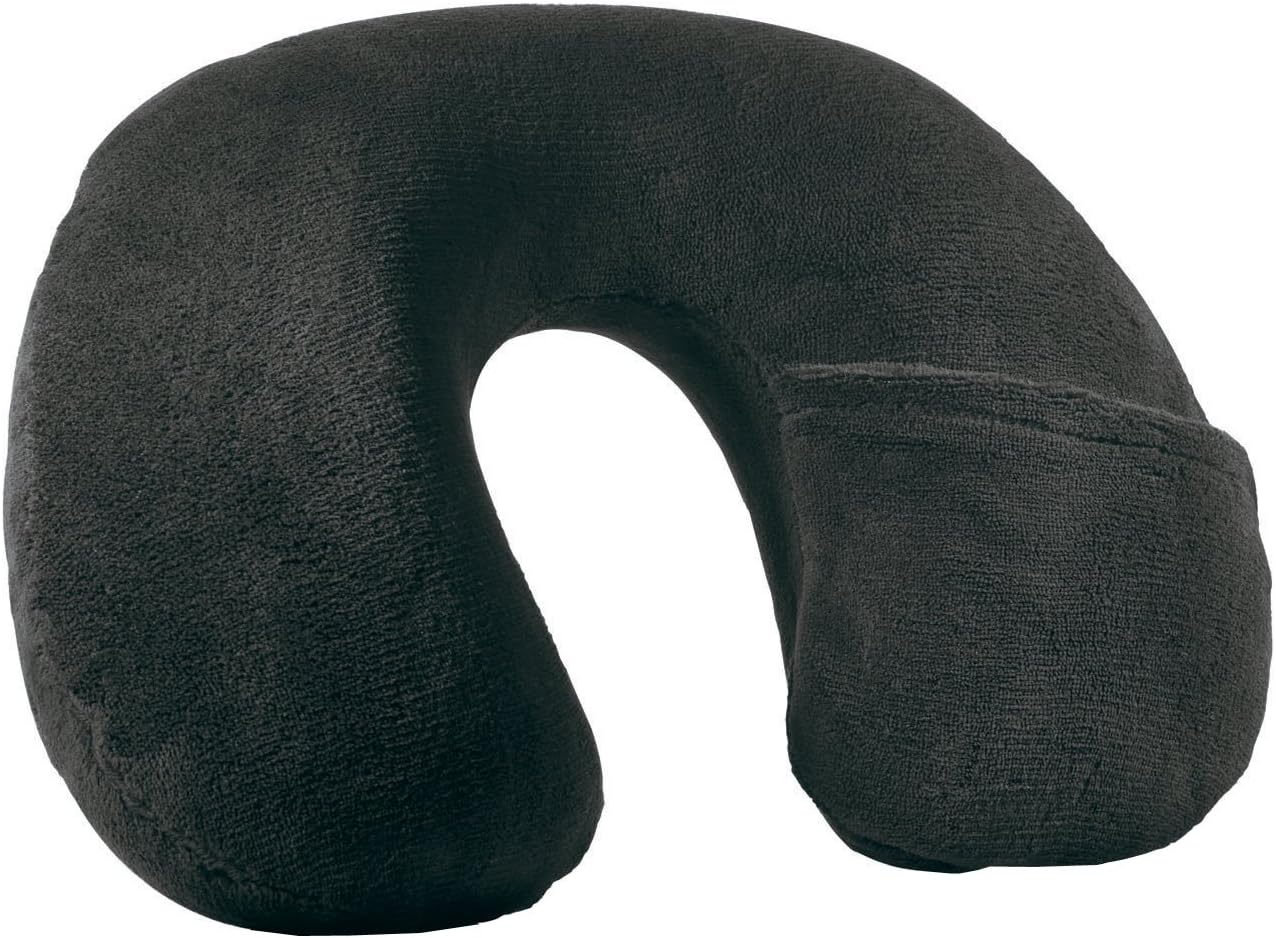 Conair Inflatable Neck Pillow for Travel, Neck Support Pillow by Travel Smart, Grey