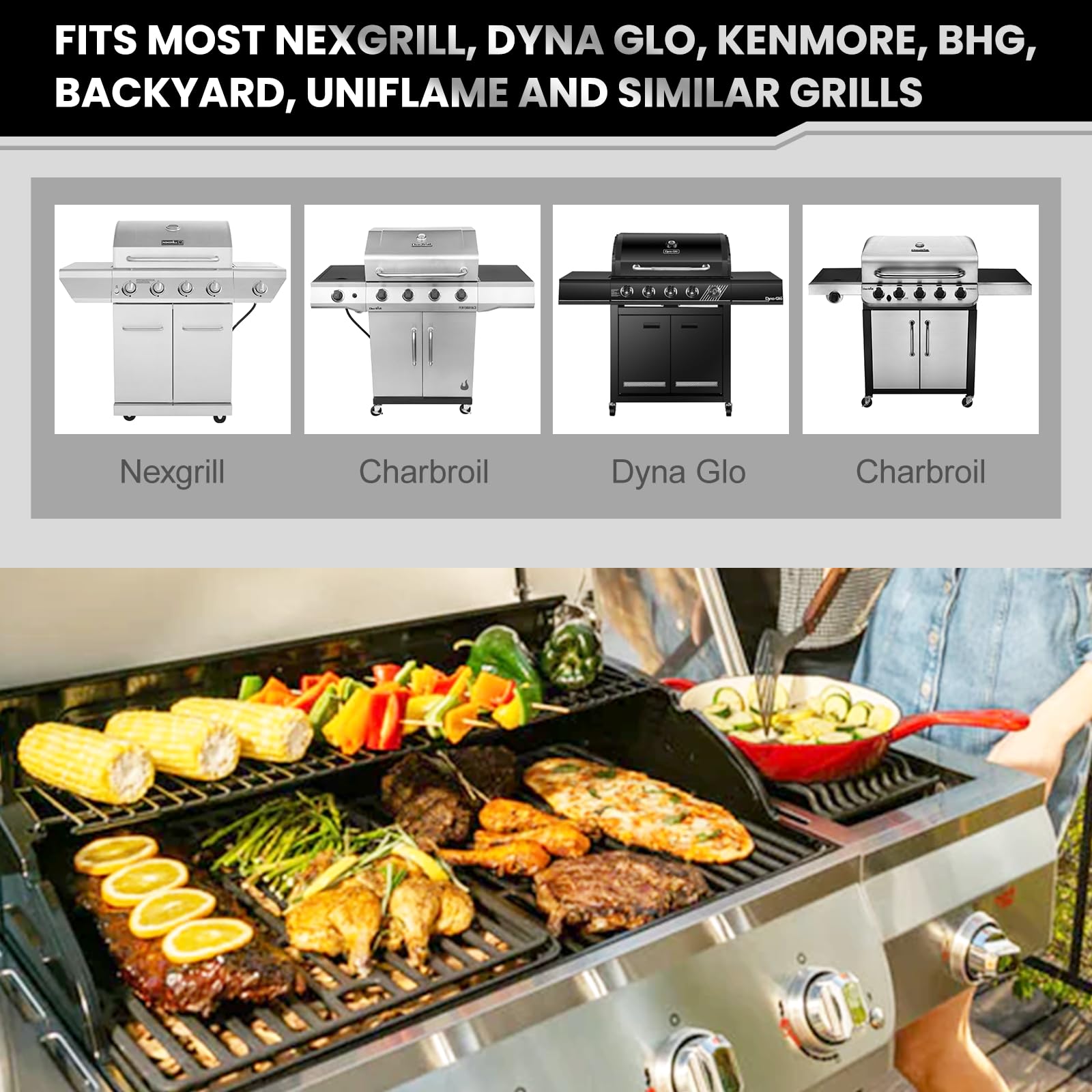 Utheer Bac à Graisse réglable avec récupérateur, bac d'égouttement Universel pour modèles de Barbecue à gaz à 3/4/5 brûleurs, pièces de Rechange pour Nexgrill, Charbroil, Expert Grill, Dyna Glo