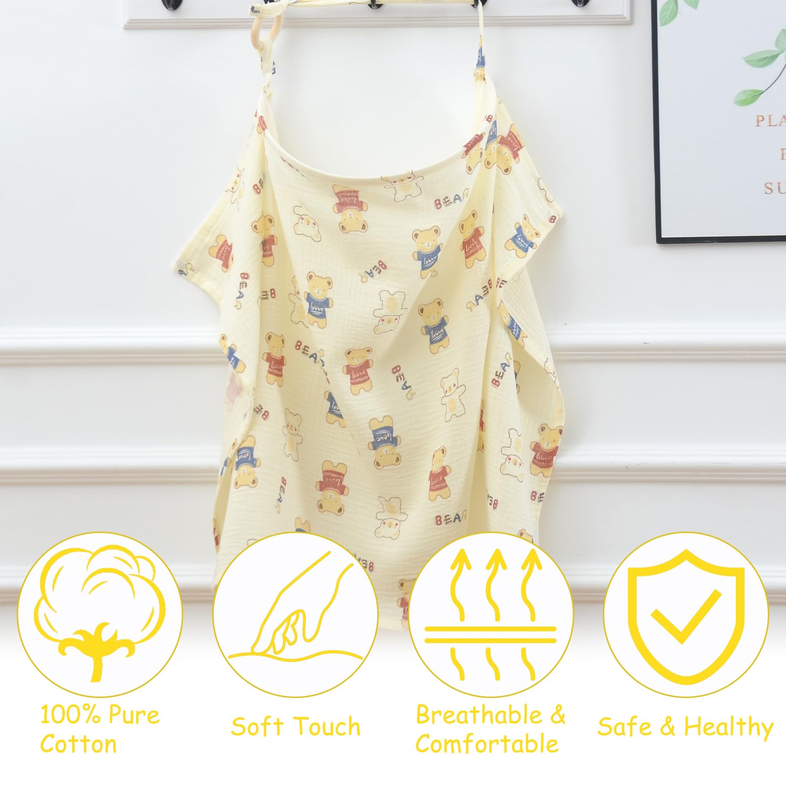 Couverture d'allaitement 360° en coton respirant pour bébé - Tablier d'allaitement