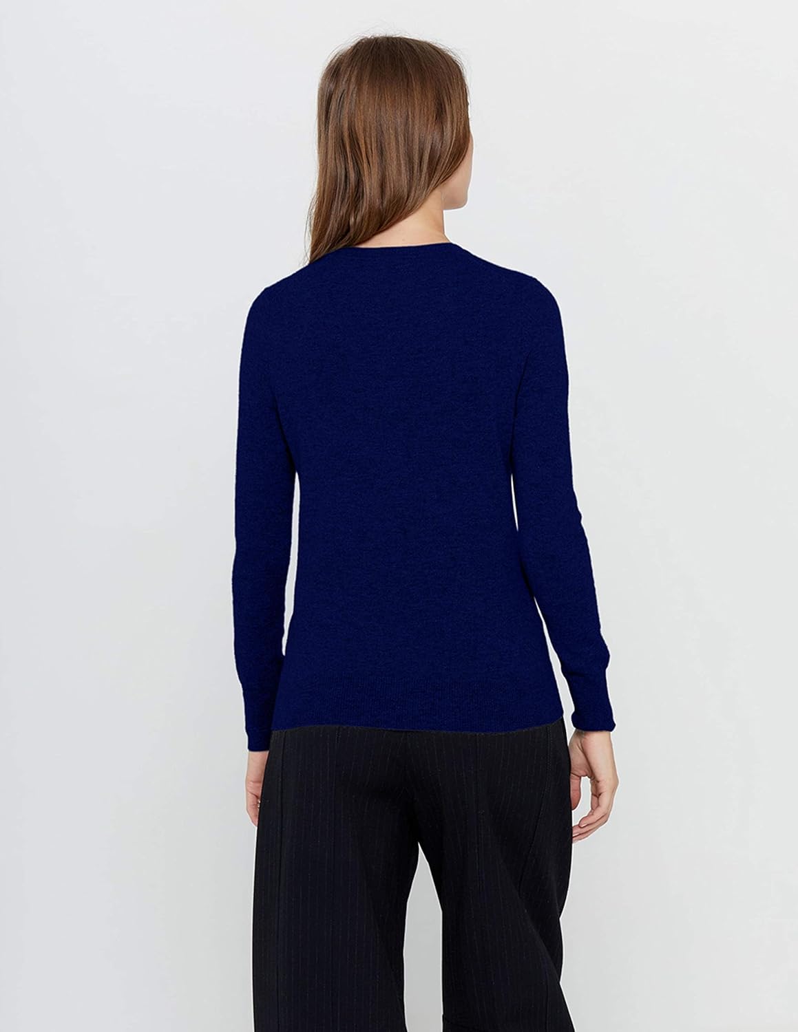 State Cashmere Women’s Essential V-Neck Sweater 100% Pure Cashmere Classic Long Sleeve Pullover - Image 3