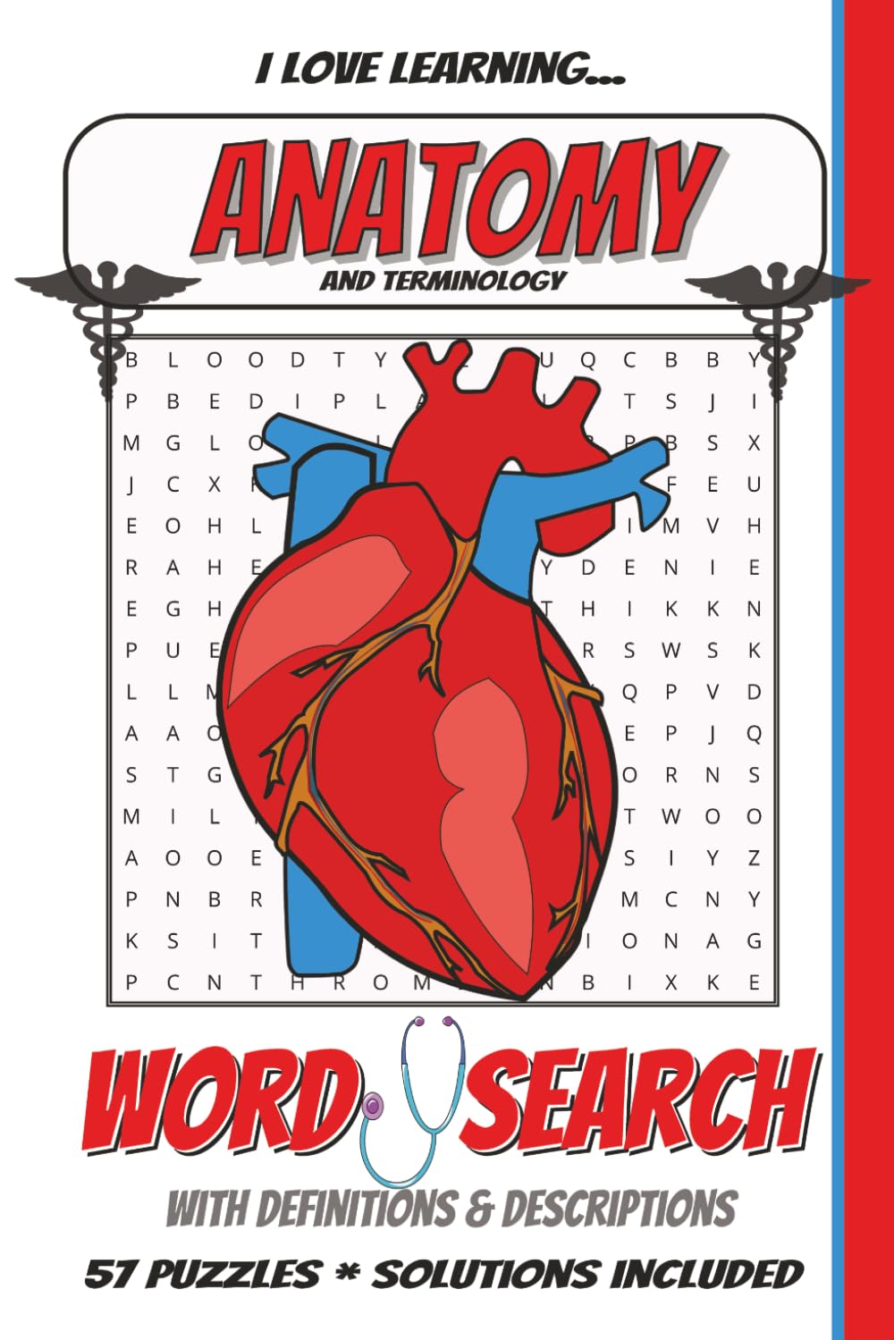 Anatomy and Terminology Word Search Puzzle Book: Easy to Read Print | 6x9 inches | 57 Puzzles | Human Anatomy & Medical Terminology