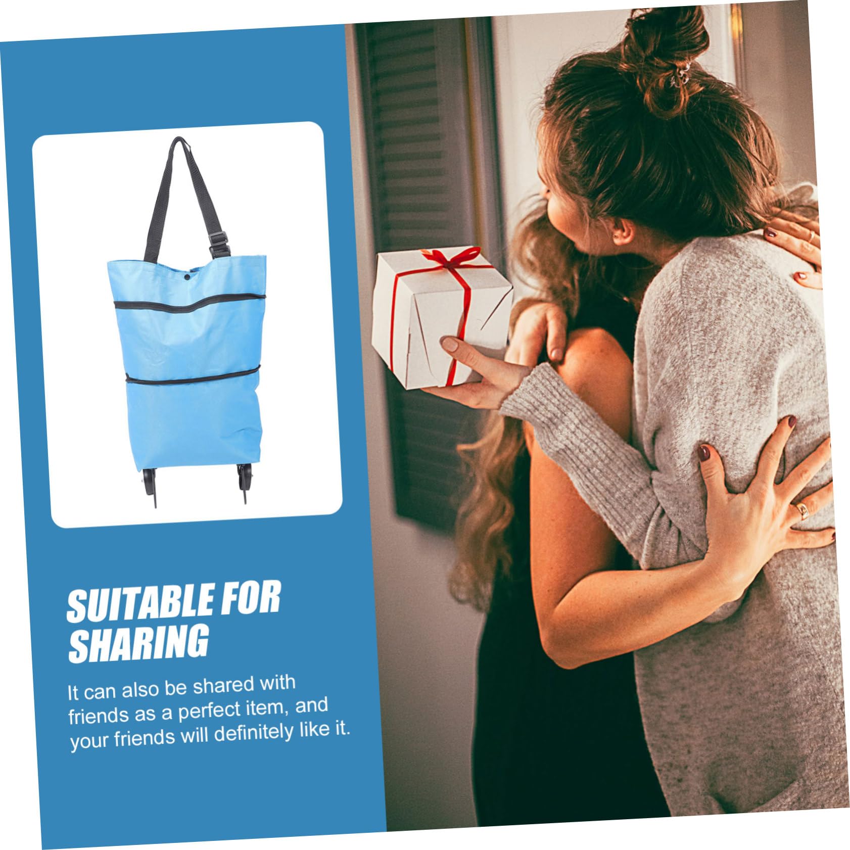 OFFSCH Folding Shopping Bag Wheel Large Capacity Trolley Bag for Groceries Laundry Compact and Reusable