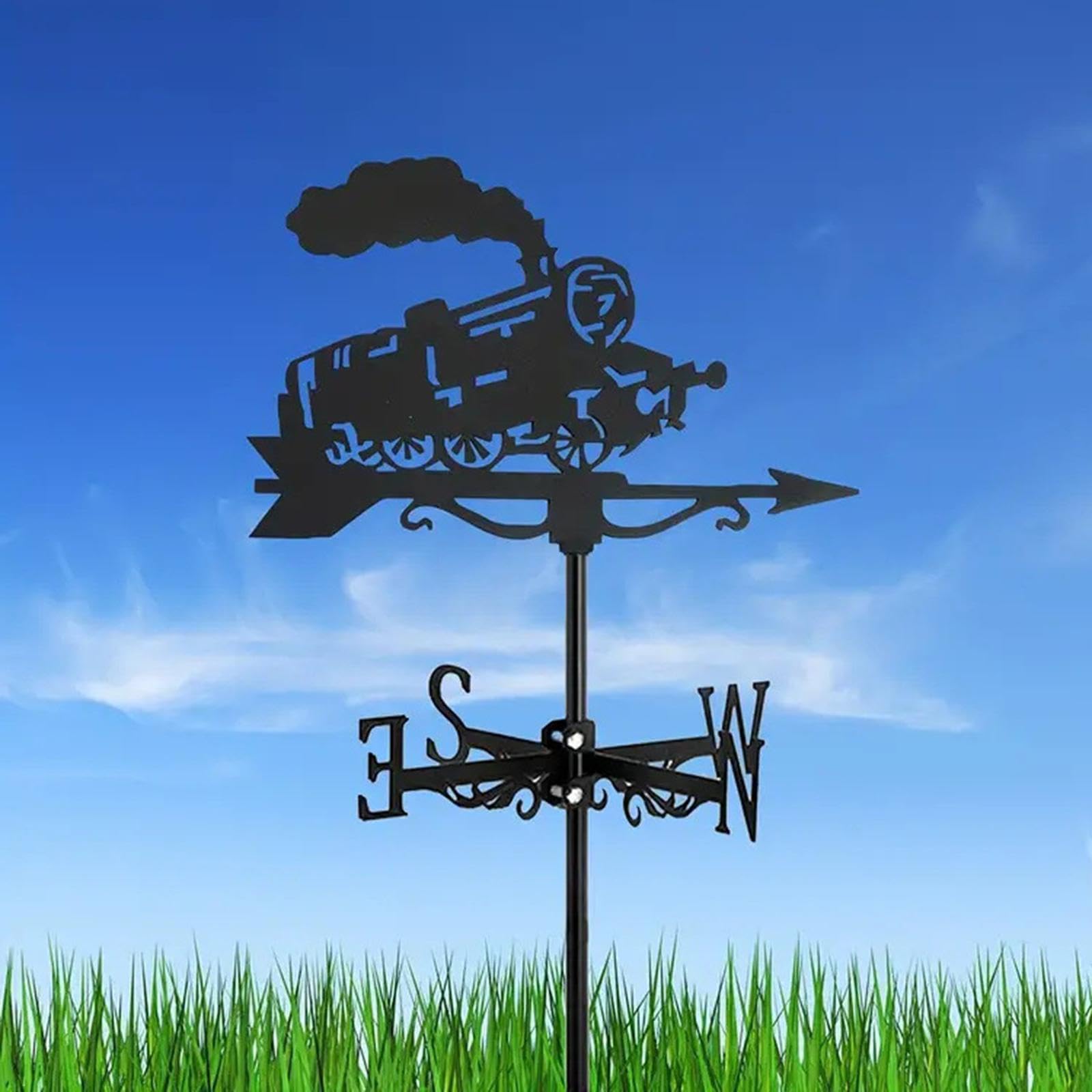 ATORSE™ Locomotive Metal Weathervane Wind Direction Indicator for Lawn Porch Cottage|Home & Garden | Yard, Garden & Outdoor Living | Garden Dacor | Weathervanes-image-42