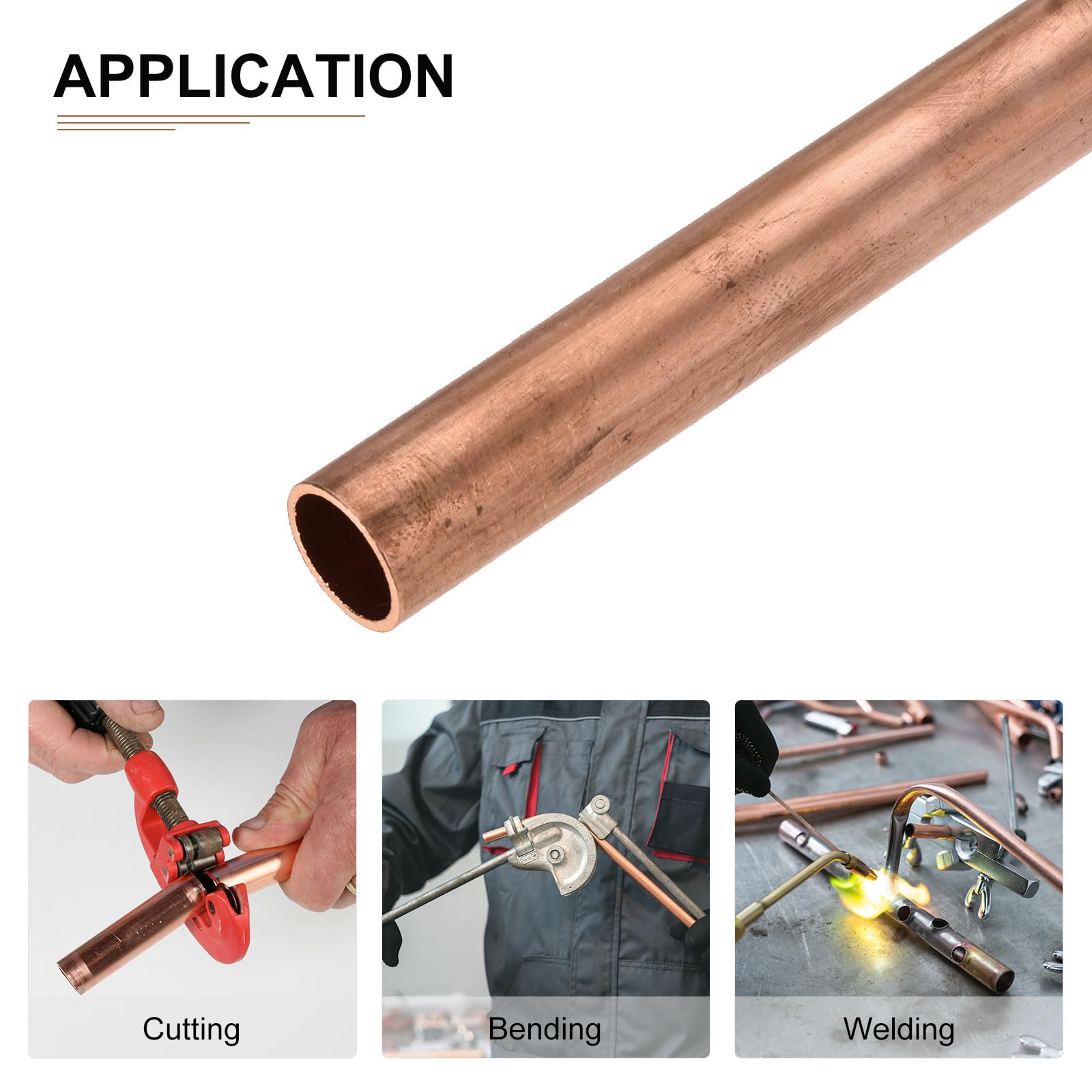 METALLIXITY Copper Tubes – 15mm OD X 0.5mm Wall X 200mm Length, 4-Pack For DIY Crafts, Models & Home Projects