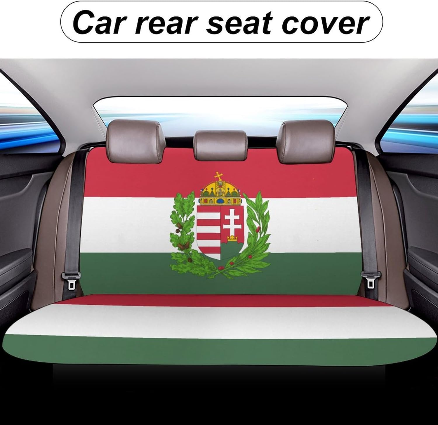 Hungary Flag Car Seat Cover-Car Back Row Seat Protective Cover, Car Seat Dust Cover, Car Cushion, Suitable for All Vehicle(Pack of 2) 120x59x76cm