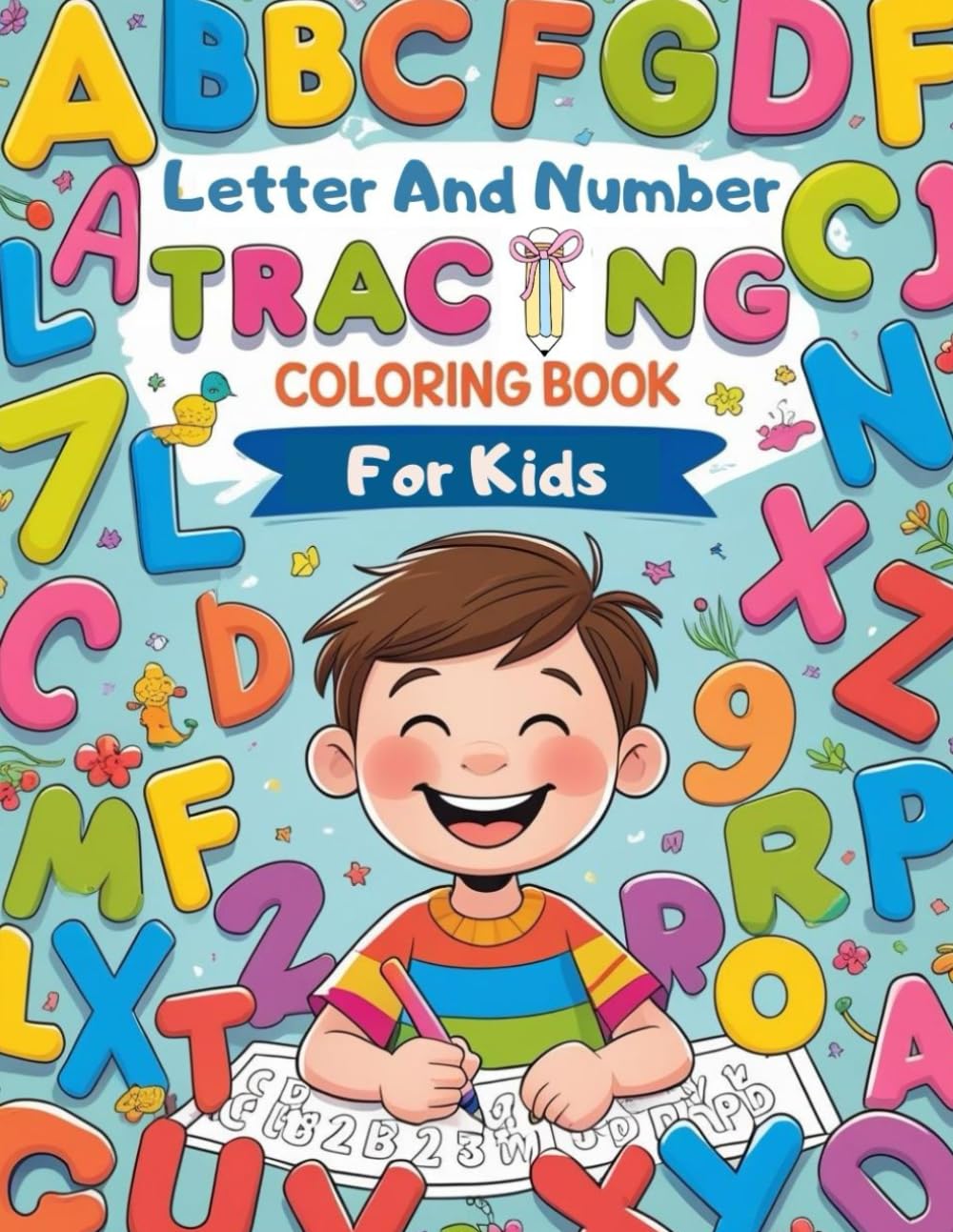 Letter and Number Tracing Coloring Book: Learn to Write Letters and Numbers While Coloring – Educational Activity for Toddlers and Preschoolers, Large Letters, Numbers and Shapes