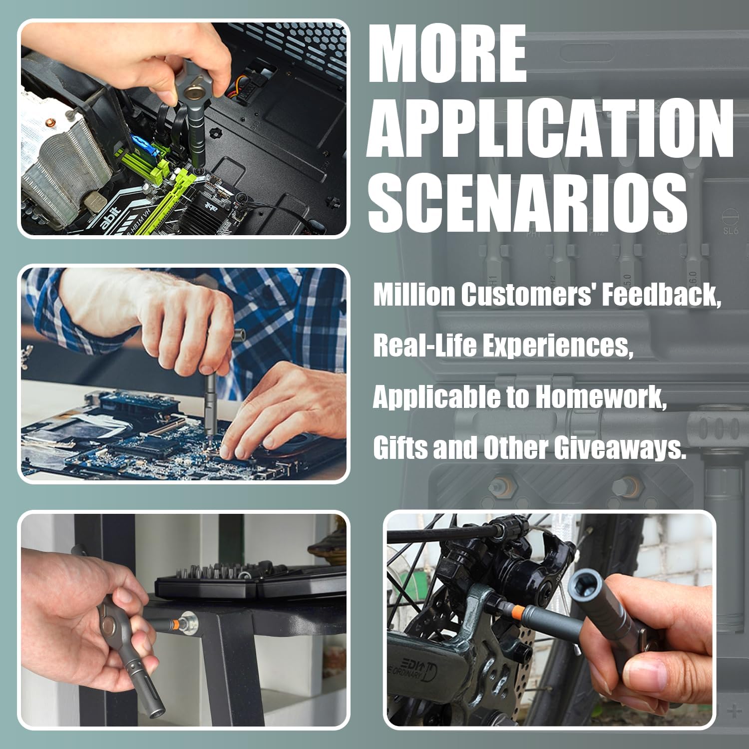 43-in-1 Magnetic Screwdriver Set, Multifunctional Ratchet Screwdriver Set, Free Combination Portable Repair Tool Set for Furniture, Bicycle, Doorbell, Computer, Watch and Eyeglass Repair (Gray)