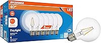 SYLVANIA Reduced Eye Strain G25 Globe LED Bulbs, 4.5W (40W Eq.), Dimmable Daylight 5000K, Flicker-Free, 13-Year Life - 6 Pack