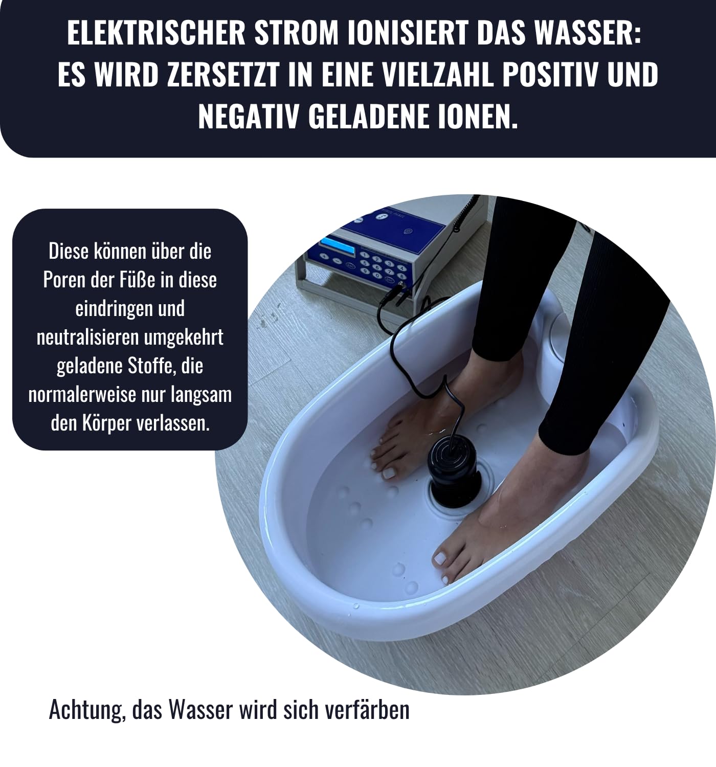 Galvano Detox Nettoyeur Ionique | Bain de Pieds & Corps, Kit Hydrogalvanique Complet avec Électrolyseur, 3 Convertisseurs, Ceinture Chauffante Infrarouge, Écran Numérique, Coffret Alu
