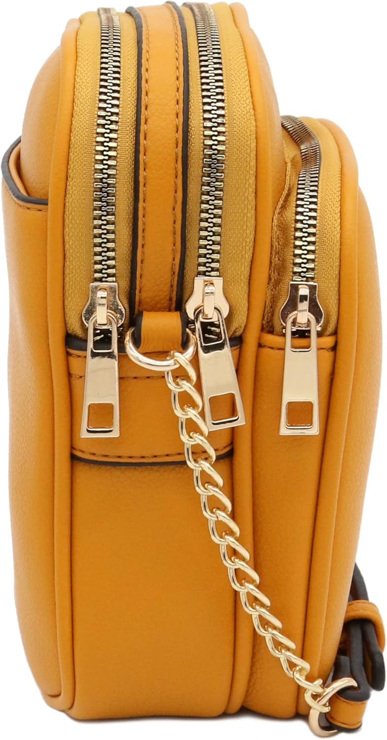 Multi Pocket Casual Crossbody Bag (Mustard)