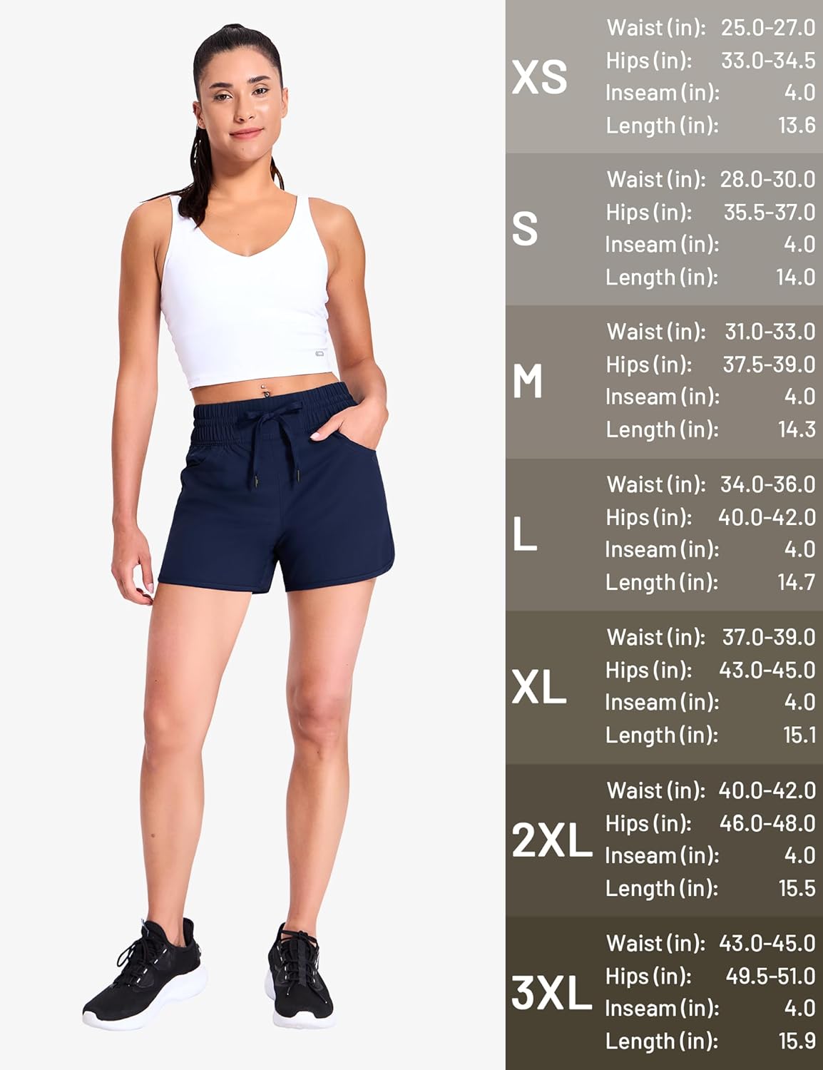 MIER Women's Running Shorts Quick Dry Athletic Workout High Waisted Active Shorts with Liner Zipper Pocket 4 Inch - Image 6