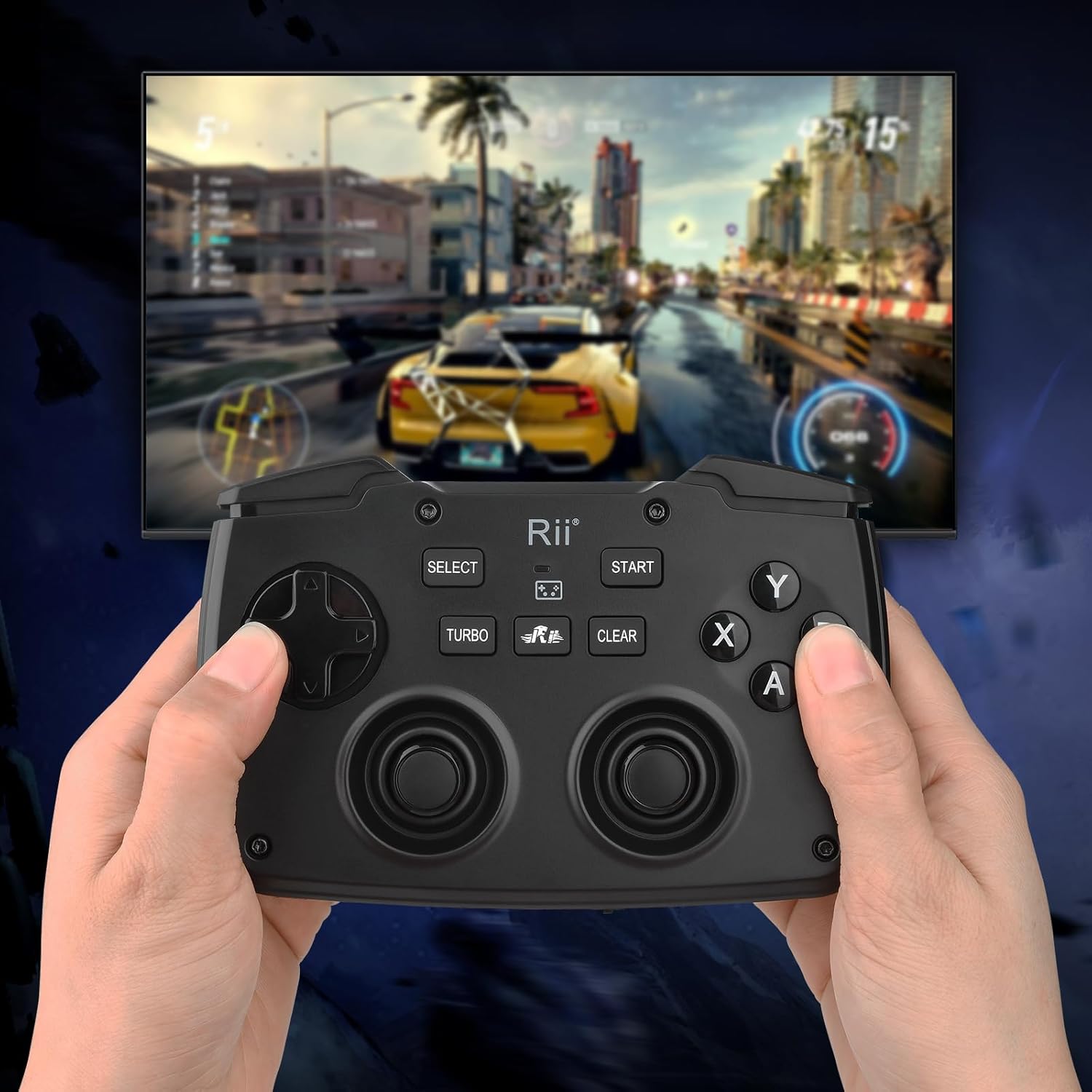 Rii (Bluetooth Version) RG200 Wireless Mini Portable Bluetooth Game Controller, Rechargeable Turbo Vibration Function for PC/Raspberry pi2/Android TV Google/TV B,PS4,Windows System - Image 3