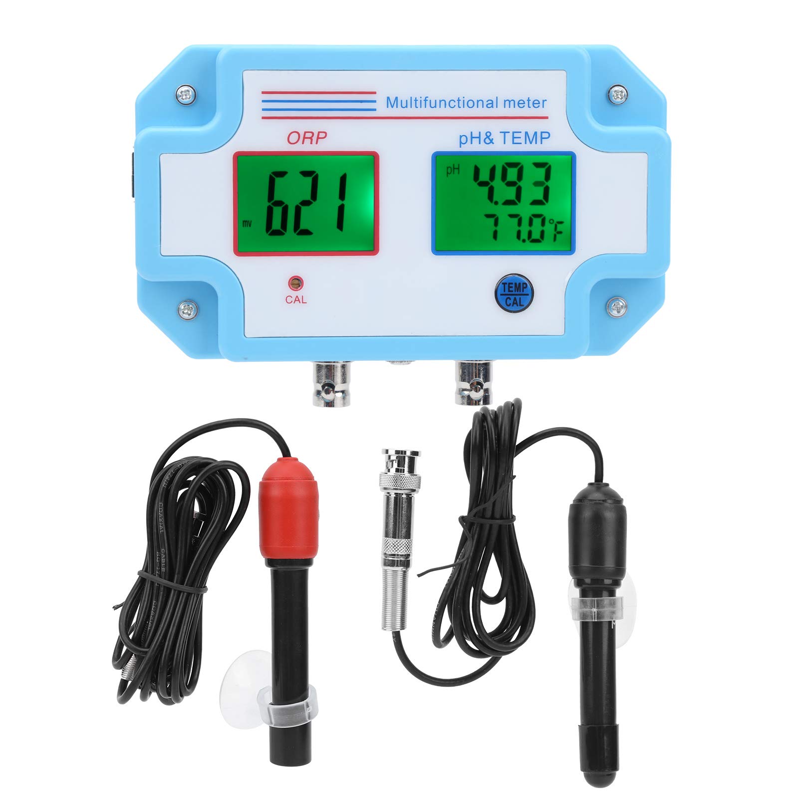 Tester jakości wody, monitor pH/redoks/temperatura z sondą, cyfrowy multiparametr LCD 1 w 3, dokładność 0-14PH ± 0,1PH, zakres -1999-1999 mV dla Plant Pool Spa(EU)