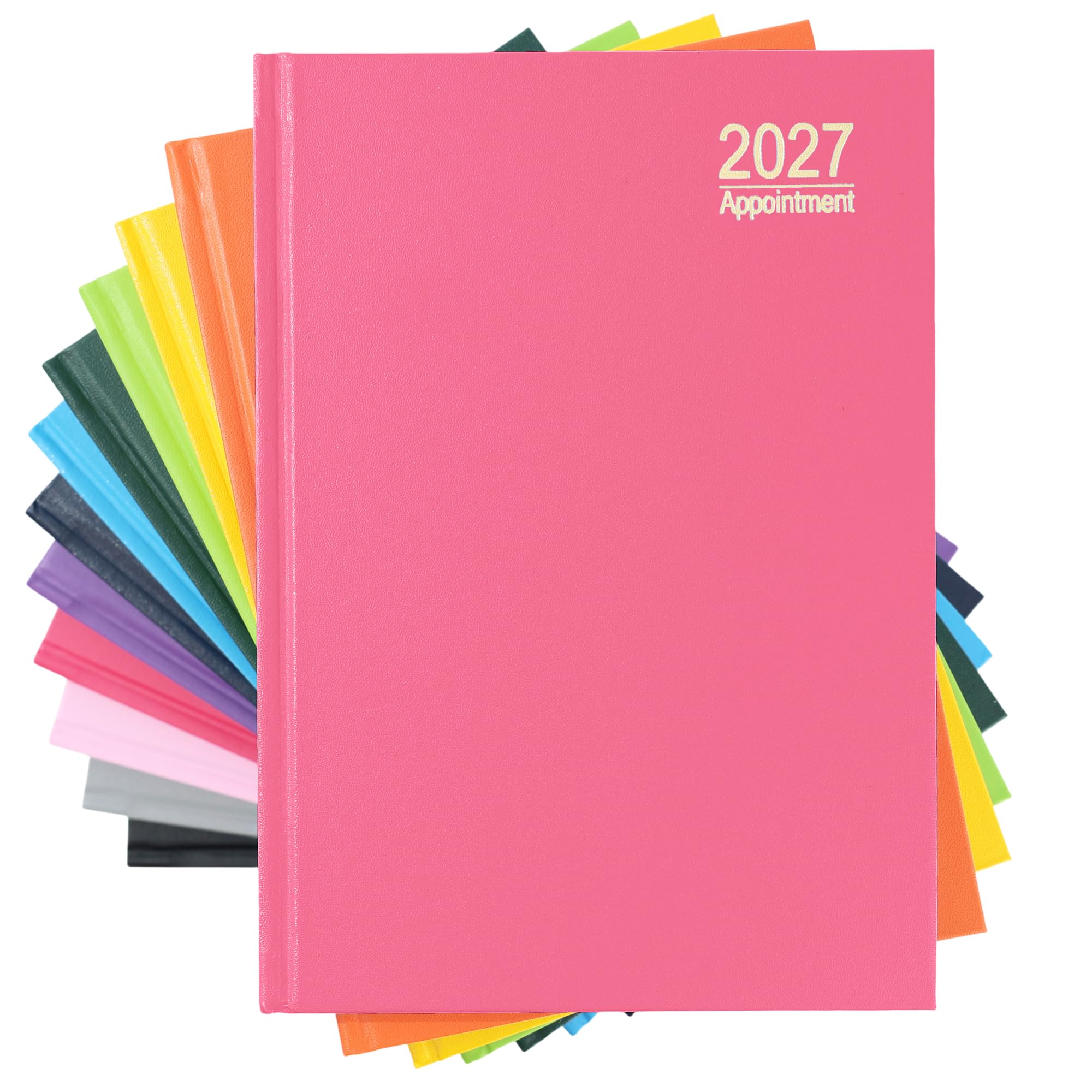 2027 Diary A5 Page a Day Appointment Hardback Hourly Planner (Cerise)