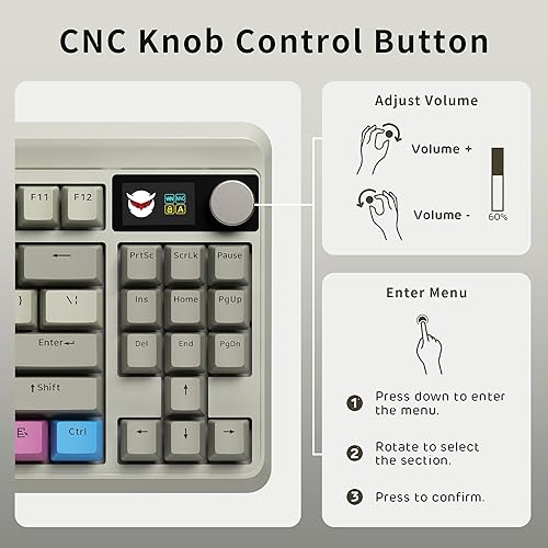 Miniatura 5 de OHY XVX Teclado para juegos retro 75% con cable con 2 puertos HUB, teclado mecánico M87 Pro con interruptores personalizables, RGB compacto para