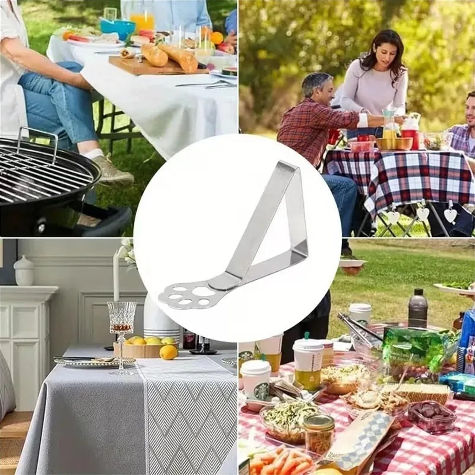 Fermatovaglia Supporti in Acciaio Inossidabile Antiscivolo Ispessiti for Tovaglie for Decorazioni for Tavoli da Pranzo for Banchetti Picnic(Cat s paw-80PCS)