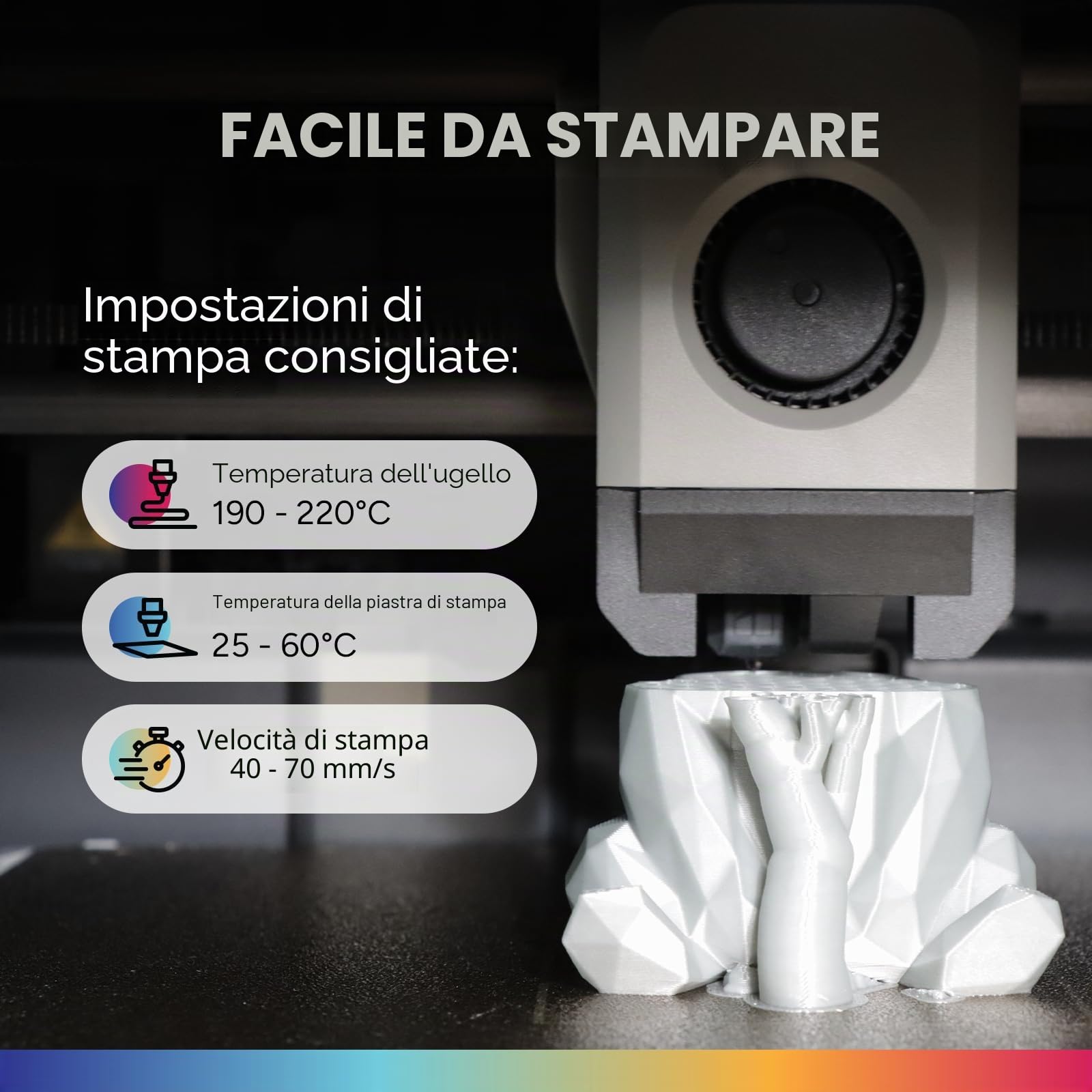 OVERTURE PLA PRO Filamento 1,75 mm PLA+ Nero+Bianco 2kg Elevata Tenacità | Alta Velocità • PLA Plus Migliore tenacità • Alta Resistenza • Precisione Dimensionale ±0,02 mm • per Stampanti 3D FDM