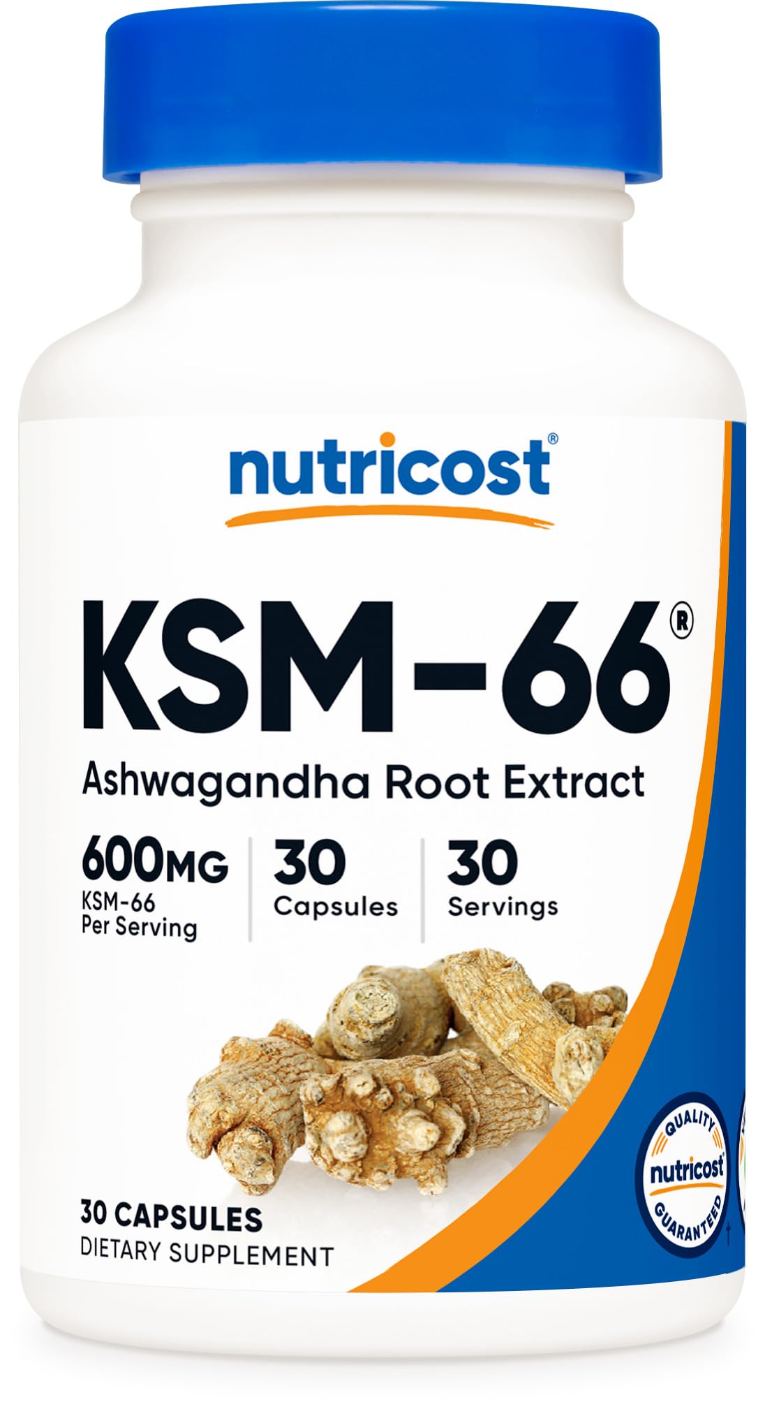 Nutricost KSM-66 Ashwagandha Root Extract 600mg, 60 Veggie Caps - 5% Withanolides - with BioPerine - Full-Spectrum Root Extract