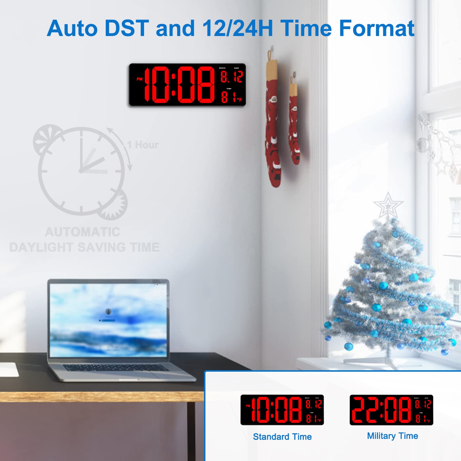 Buy DreamSky 14.5" Large Digital Wall Clock with Jumbo Big LED Number