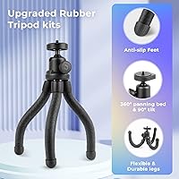 Vista 3 de UBeesize Phone Tripod, UBeesize 12 Inch Flexible Cell Phone Tripod Stand Holder with Wireless Remote Shutter & Universal Phone Mount, Compatible