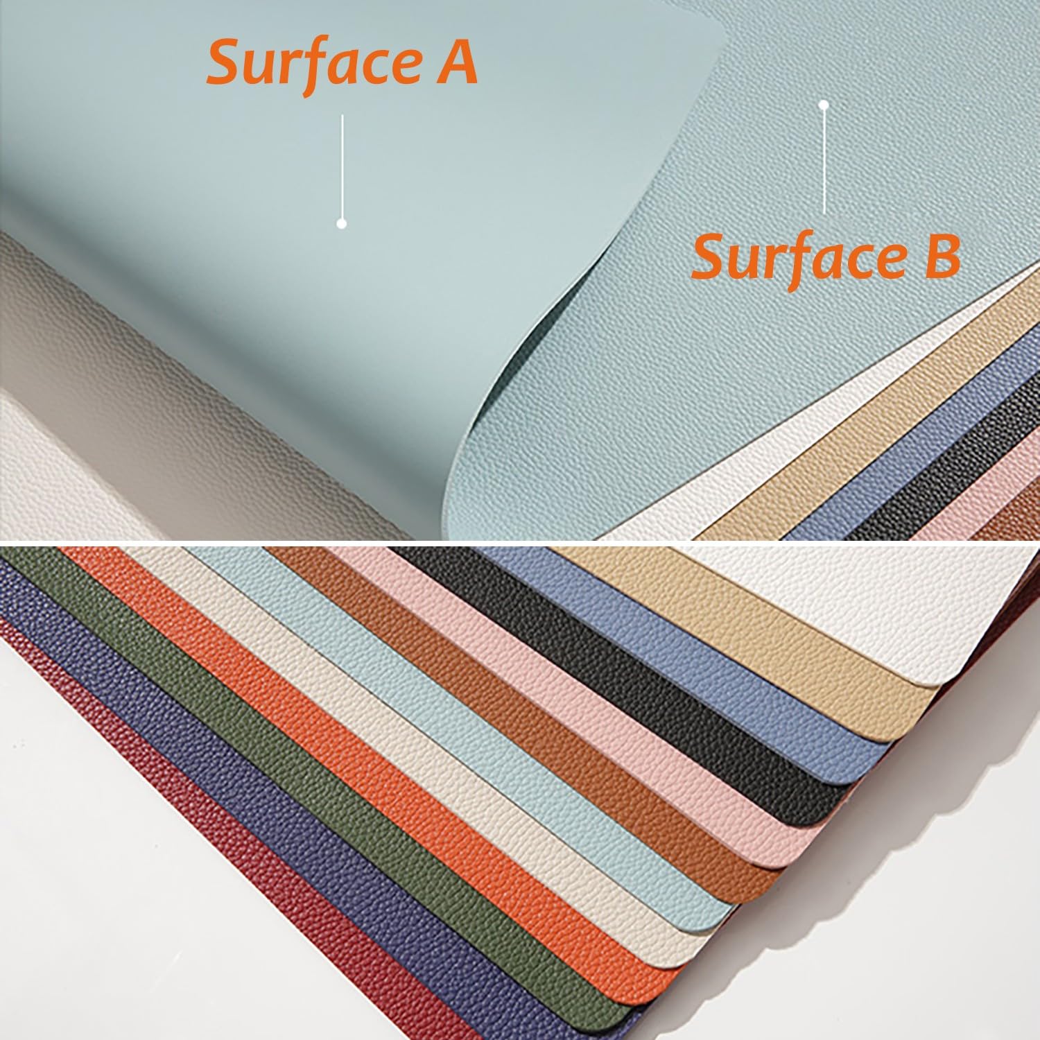 Tappetino antiscivolo per scrivania, Tappetino per mouse ultrasottile e grande, Protezione da tavolo in pelle impermeabile, Deskpad per laptop facile da pulire(Orange,120x60cm)