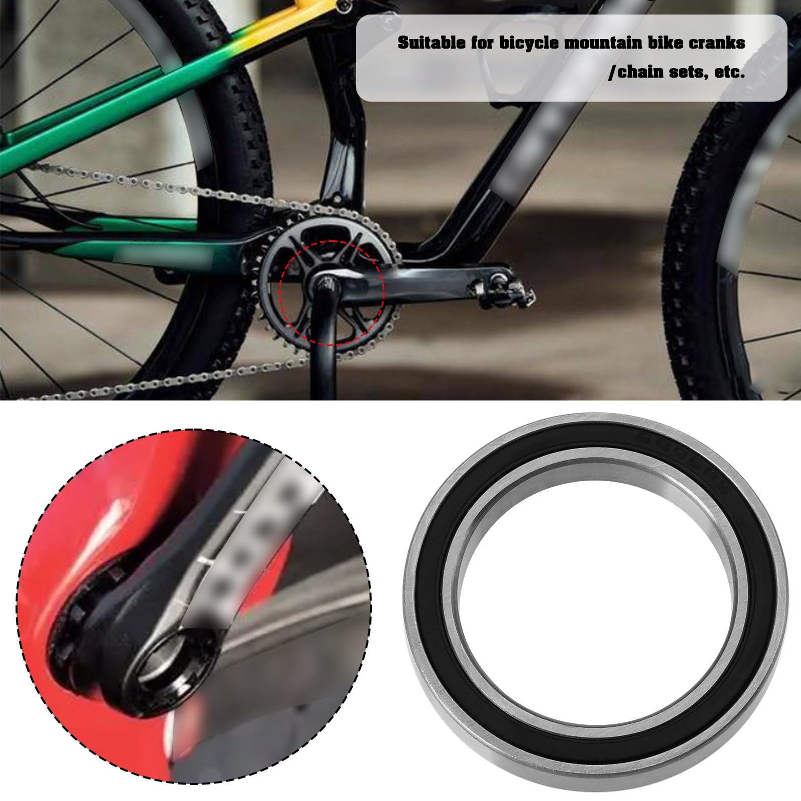 EMSea 4PCS 6806-2RS Ball Bearings 30mm ID 42mm OD 7mm Thickness Double Sealed Rubber Bearings Compatible with Cannondale Compatible with BB30 Cranks - Image 3