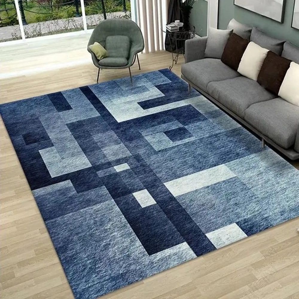 Tapis grande taille marron scandinave antidérapant 120x160 pour chambre et salon