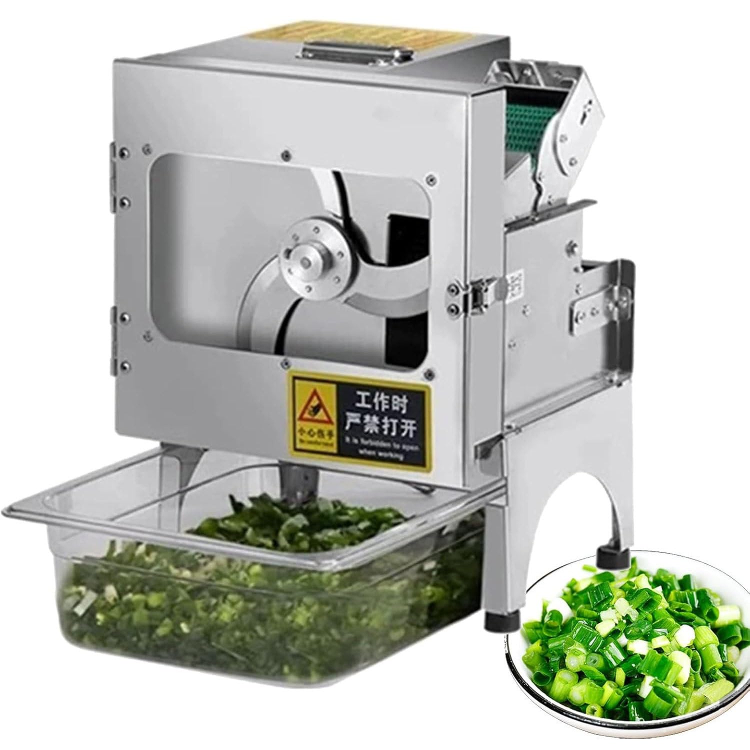 Cortador eléctrico de verduras comercial, 1,3-35 mm de grosor ajustable, máximo 150 kg/hora para cebolla, cilantro, puerros
