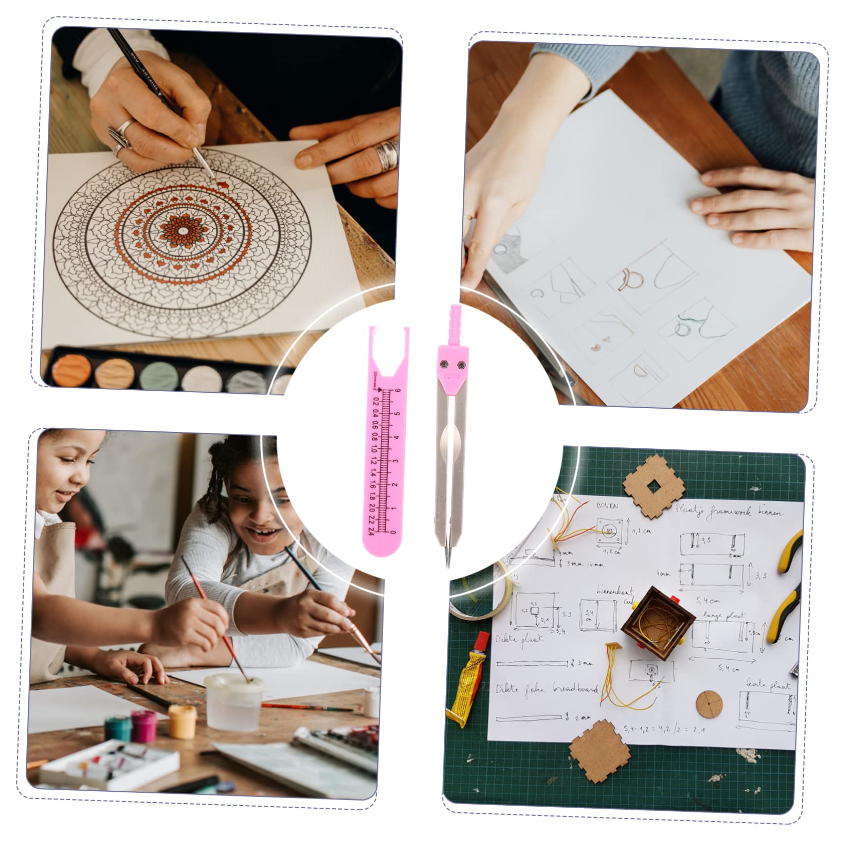 VILLCASE Calipers Measuring Tool Calipers Ruler Drafting Electrocardiogram Divider Practical Design for Mechanical Marking