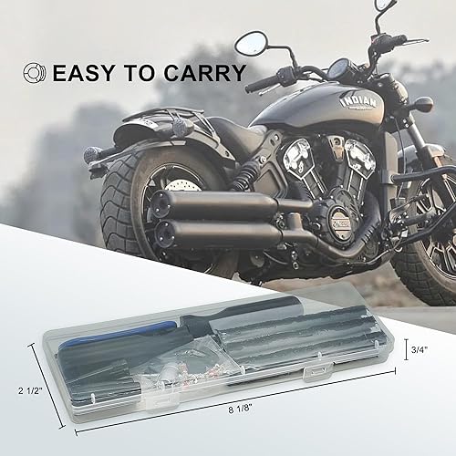 Miniatura 6 de TT-M26 - Kit de reparación de neumáticos sin cámara, kit de reparación de pinchazos de neumáticos compacto de 26 piezas, herramientas de reparación