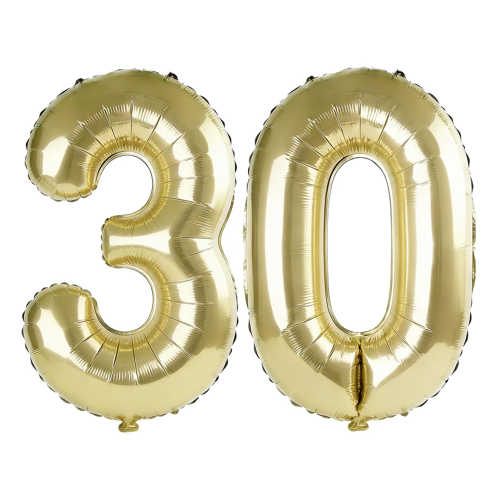 40 Inch Number 30 Balloons for 30th Birthday Party Decorations,0-100 Champagne Gold Large No.30 Digital Balloons for Women Men and Her Him, Helium Foil Number Balloons for Wedding Anniversary