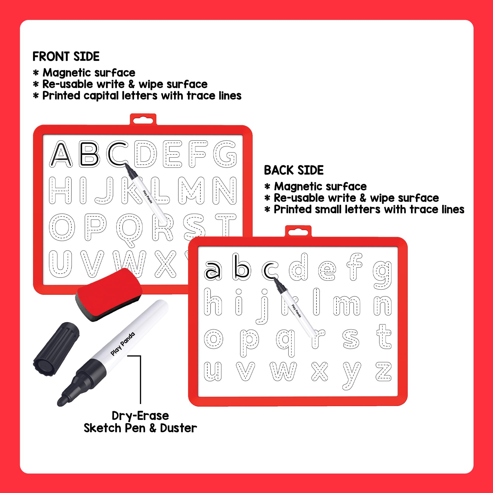 Play Panda Learn to Write Magnetic Board with Captial & Small Letters for 3+ yrs Kids 2