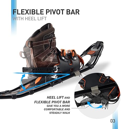 Miniatura 3 de G2 - Raquetas de nieve ligeras de 212530 pulgadas para mujeres, hombres y jóvenes, juego con bastones de senderismo, bolsa de transporte, cestas de